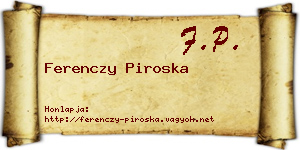 Ferenczy Piroska névjegykártya