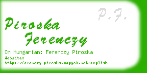 piroska ferenczy business card